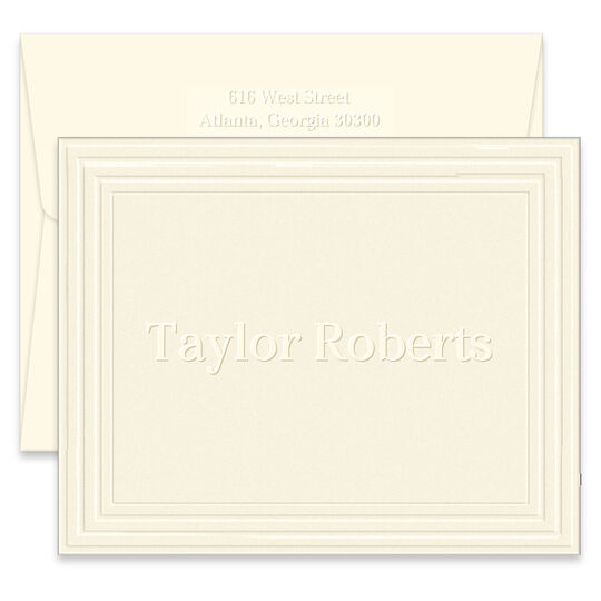Classic Frame Folded Note Cards - Embossed